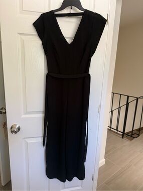 a new day Black V-Neck Maxi Dress with Waist Tie
